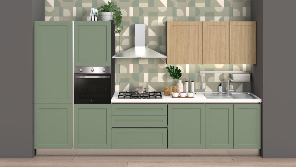 Cucina moderna Dora verde opaco