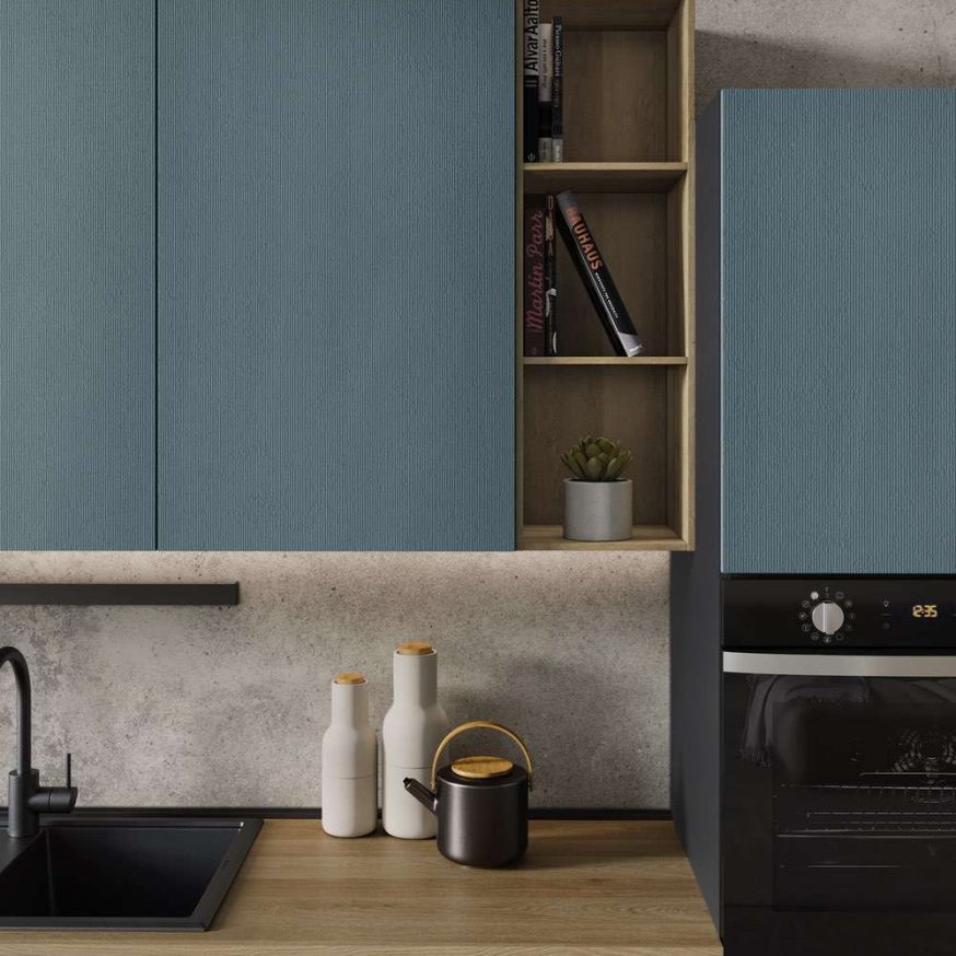 cucina moderna Sandy ghiaccio polvere blu indaco dune