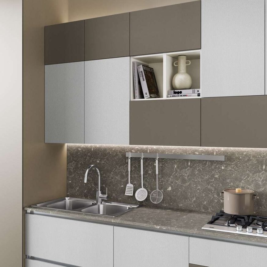 cucina moderna Sandy bronzo polvere bianco dune