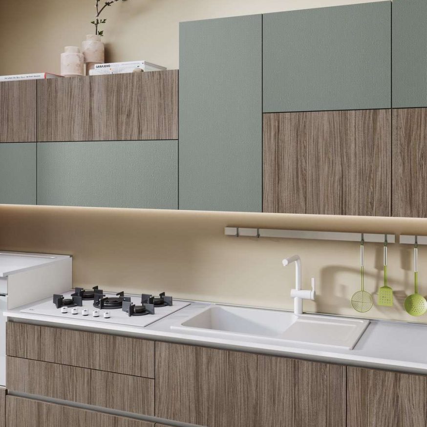 cucina moderna Sandy rovere foresta verde salvia dune